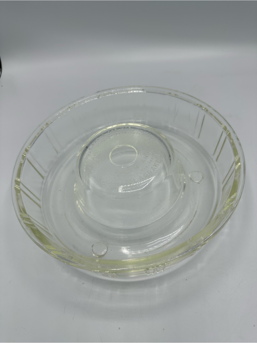 Glasbake Clear Glass Queen - Anne Bundt Pan Jello Mold Dish Vintage 8 1/2" Round